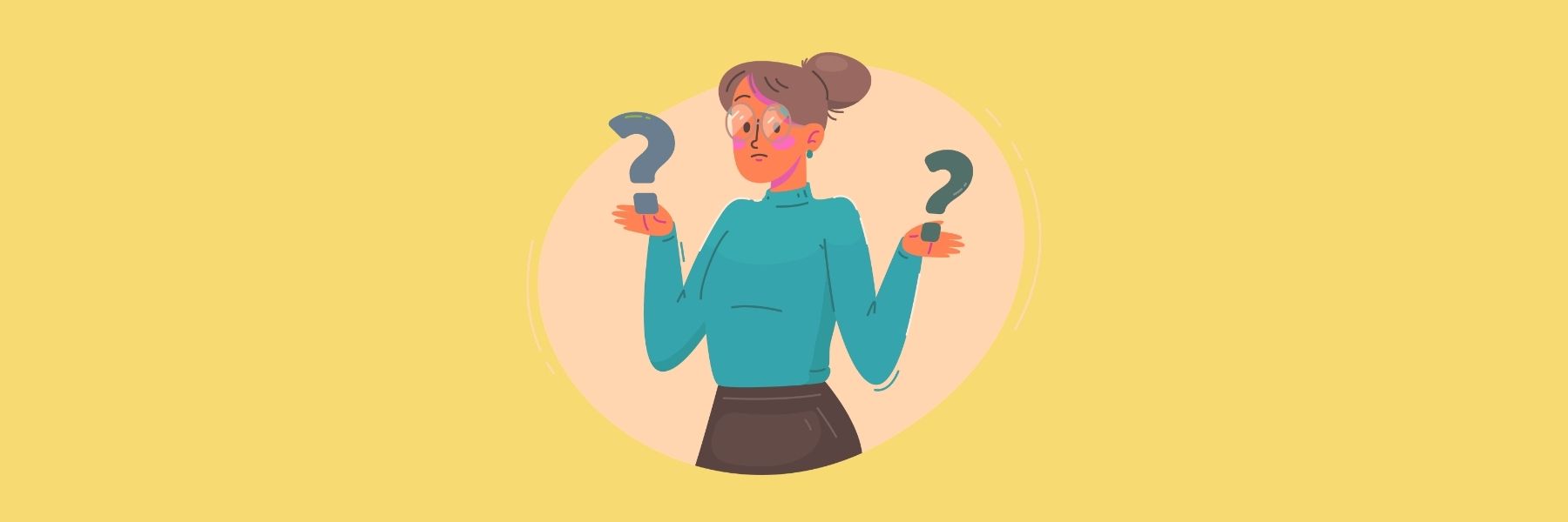 Person holding question marks